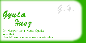 gyula husz business card
